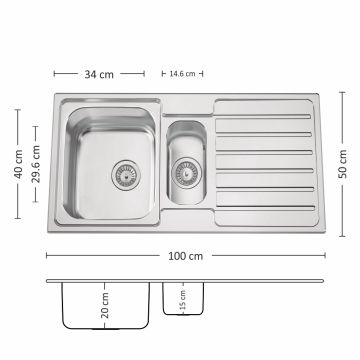 Иноксова мивка Leks TITAN 100.2 TI