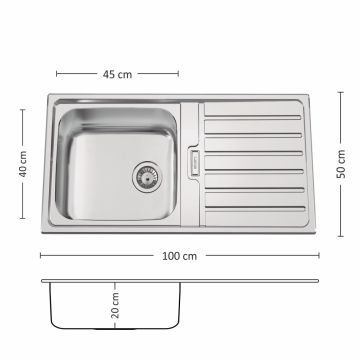 Иноксова мивка Leks TITAN BB 100.1 TI