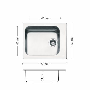Иноксова мивка Leks TORINO BB 580 SI