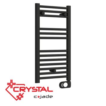Електрическа лира за баня Crystal E-JADE MATT BLACK 300 W, 720×400 mm