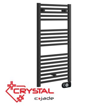 Електрическа лира за баня Crystal E-JADE MATT BLACK 500 W, 920×480 mm