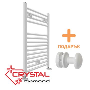 Водна лира за баня Crystal DIAMOND STRAIGHT WHITE 301 W, бяла, 690×450 mm + ПОДАРЪК