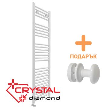 Водна лира за баня Crystal DIAMOND STRAIGHT WHITE 611 W, бяла, 1420×450 mm + ПОДАРЪК