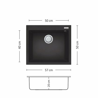 Композитна мивка Leks BLOOM PLUS 570 SI