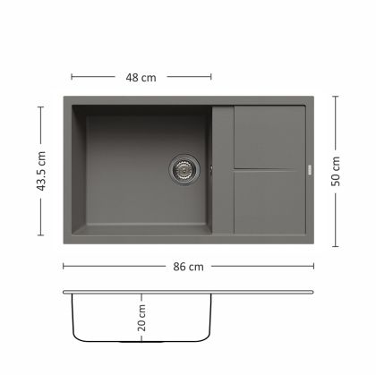Композитна мивка Leks UNICO BB 86.1 SI