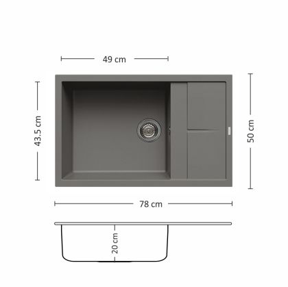 Композитна мивка Leks UNICO BB 78.1 SI