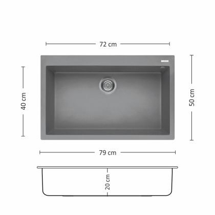 Композитна мивка Leks BLOOM 790 SI
