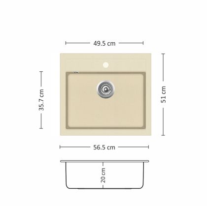 Композитна мивка Leks ALEX 565 SI