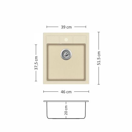 Композитна мивка Leks ALEX 460 SI