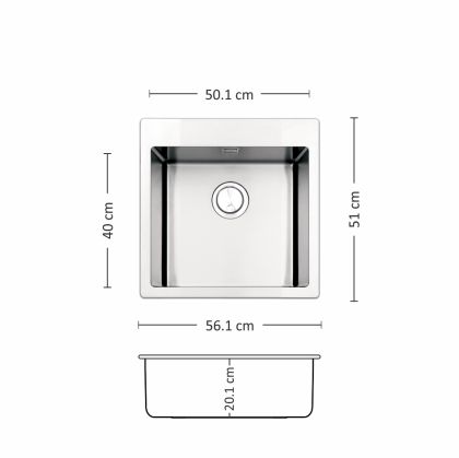 Иноксова мивка Leks MEGA 561 FI