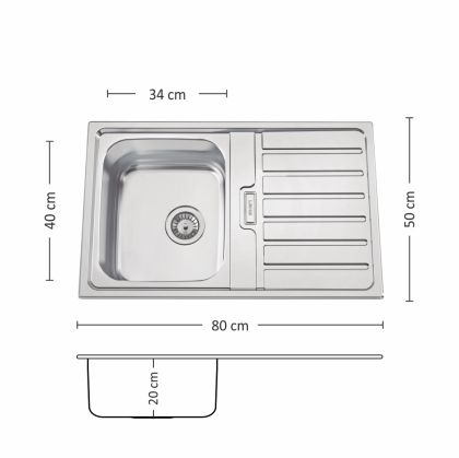 Иноксова мивка Leks TITAN 80.1 TI