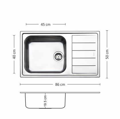 Иноксова мивка Leks VENICE BB 86.1 RTI