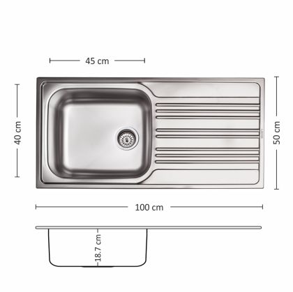 Иноксова мивка Leks BOWL BB 100.1 SI