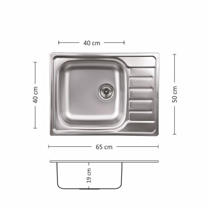 Иноксова мивка Leks COMPACT BB 65.1 SI