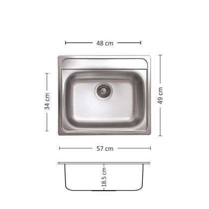 Иноксова мивка Leks COMPACT 570 SI