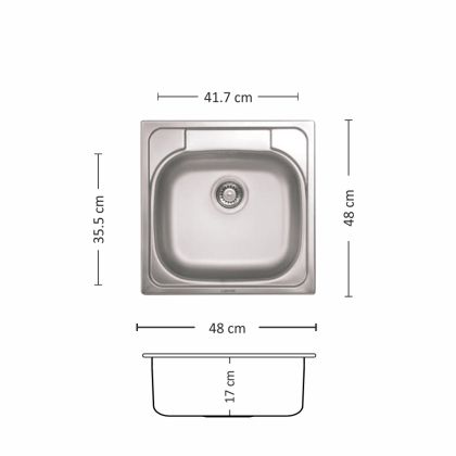 Иноксова мивка Leks COMPACT 480 SI