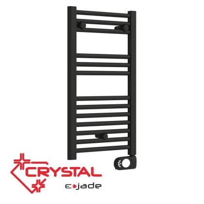 Електрическа лира за баня Crystal E-JADE MATT BLACK 300 W, 720×400 mm