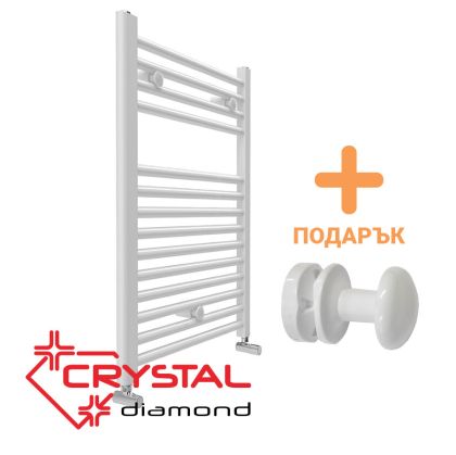 Водна лира за баня Crystal DIAMOND STRAIGHT WHITE 301 W, бяла, 690×450 mm + ПОДАРЪК