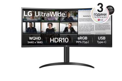 Монитор, LG 34WR55QK-B 34" UltraWide AG