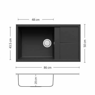 Композитна мивка Leks UNICO PLUS BB 86.1 SI