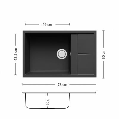 Композитна мивка Leks UNICO PLUS BB 78.1 SI