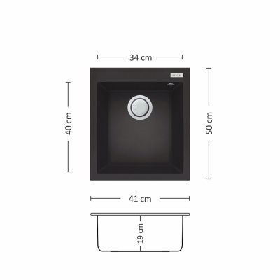 Композитна мивка Leks BLOOM PLUS 410 SI
