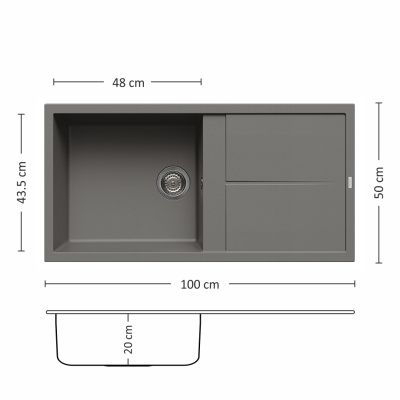 Композитна мивка Leks UNICO BB 100.1 SI