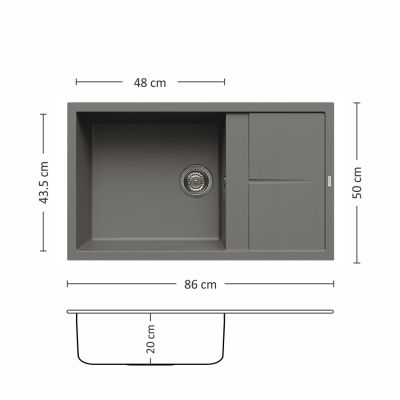 Композитна мивка Leks UNICO BB 86.1 SI