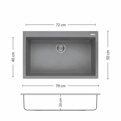 Композитна мивка Leks BLOOM 790 SI
