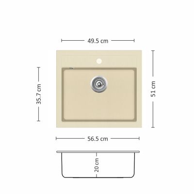 Композитна мивка Leks ALEX 565 SI