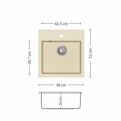 Композитна мивка Leks ALEX 490 SI