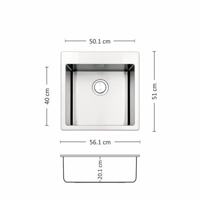 Иноксова мивка Leks MEGA 561 FI