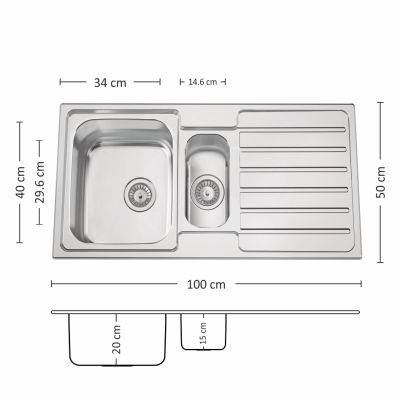 Иноксова мивка Leks TITAN 100.2 TI