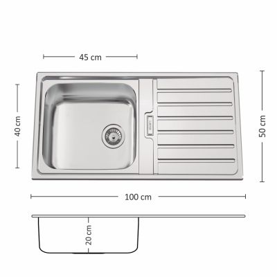 Иноксова мивка Leks TITAN BB 100.1 TI
