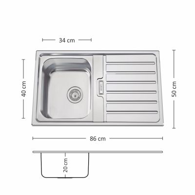 Иноксова мивка Leks TITAN 86.1 TI