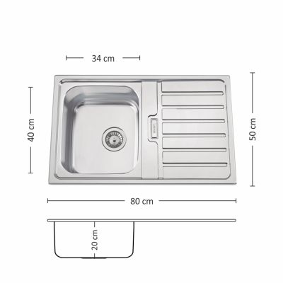Иноксова мивка Leks TITAN 80.1 TI