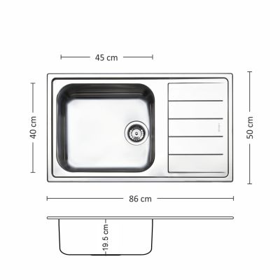 Иноксова мивка Leks VENICE BB 86.1 RTI