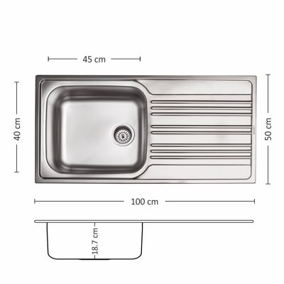 Иноксова мивка Leks BOWL BB 100.1 SI