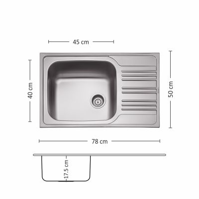 Иноксова мивка Leks BOWL BB 78.1 SI