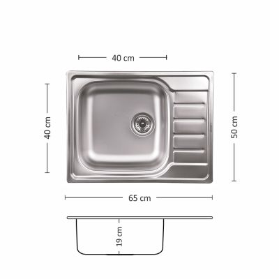 Иноксова мивка Leks COMPACT BB 65.1 SI