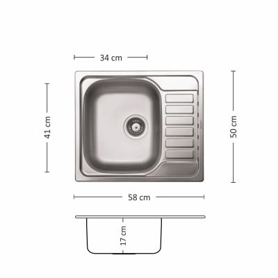 Иноксова мивка Leks COMPACT 58.1 SI