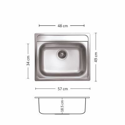 Иноксова мивка Leks COMPACT 570 SI