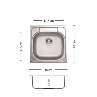 Иноксова мивка Leks COMPACT 480 SI