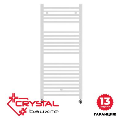 Алуминиева водна лира за баня Crystal BAUXITE, бял гланц, 674 W, 500×900 mm