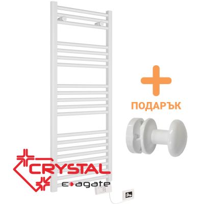 Електрическа лира за баня Crystal E-AGATE WHITE 300 W, бяла, 800X500 mm + ПОДАРЪК